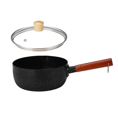 Japanese Style Frying Pan With Lids Non Stick Stainless Steel Saucepan Milk Pot Covers Noodles Soup Pot Hot Thick Home Kitchen