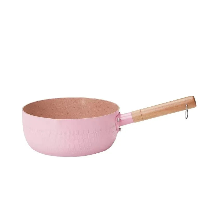 Japanese Style Frying Pan With Lids Non Stick Stainless Steel Saucepan Milk Pot Covers Noodles Soup Pot Hot Thick Home Kitchen