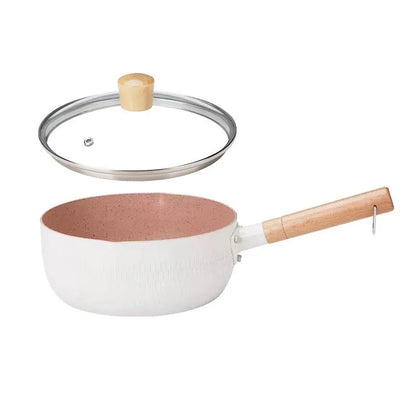 Japanese Style Frying Pan With Lids Non Stick Stainless Steel Saucepan Milk Pot Covers Noodles Soup Pot Hot Thick Home Kitchen