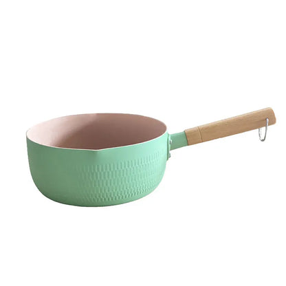 Japanese Style Frying Pan With Lids Non Stick Stainless Steel Saucepan Milk Pot Covers Noodles Soup Pot Hot Thick Home Kitchen