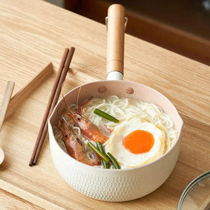 Japanese Style Frying Pan With Lids Non Stick Stainless Steel Saucepan Milk Pot Covers Noodles Soup Pot Hot Thick Home Kitchen