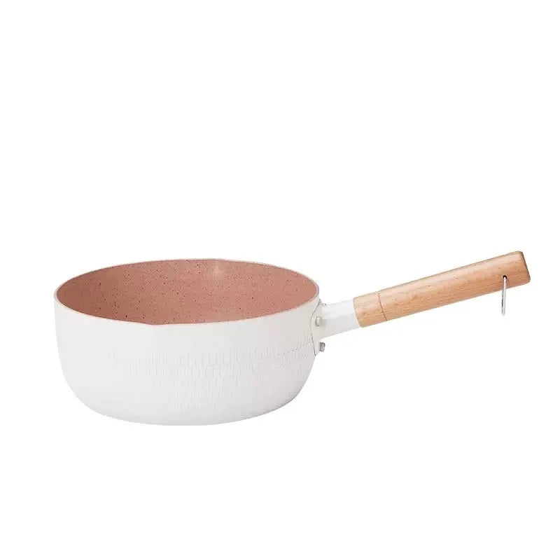 Japanese Style Frying Pan With Lids Non Stick Stainless Steel Saucepan Milk Pot Covers Noodles Soup Pot Hot Thick Home Kitchen