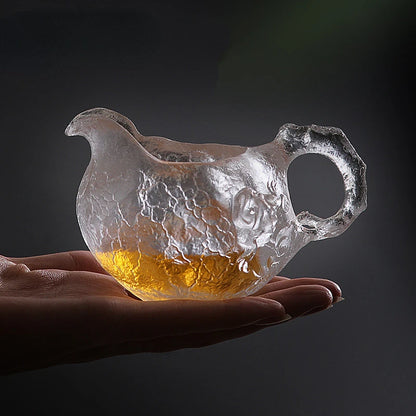 Japanese Style Glazed Frozen Roasted Fair Cup Tea Dispenser Glass Tea Cup Kung Fu Cup Heat-resistant Glass Tea Sea Tea Set