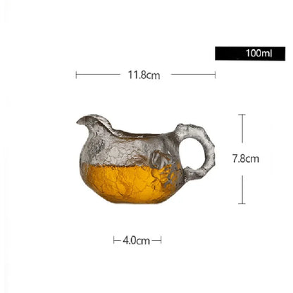 Japanese Style Glazed Frozen Roasted Fair Cup Tea Dispenser Glass Tea Cup Kung Fu Cup Heat-resistant Glass Tea Sea Tea Set