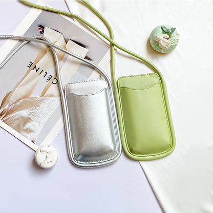 Japanese Style Ins Simple Mobile Phone Bags Crossbody Handbag and Purses Designer Solid Color Casual Women Soft Shoulder Bag