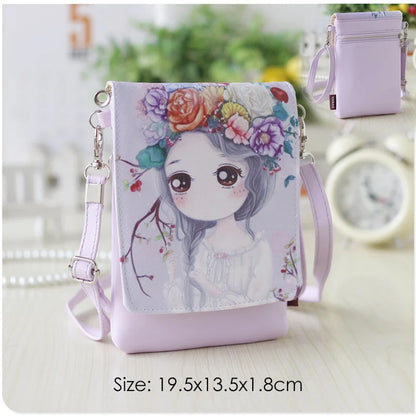 Japanese Style Ins Simple Mobile Phone Bags Crossbody Handbag and Purses Designer Solid Color Casual Women Soft Shoulder Bag