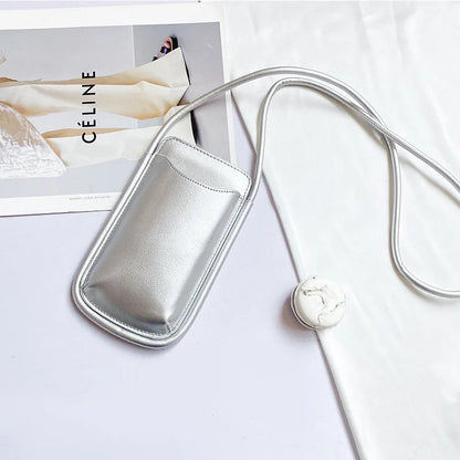 Japanese Style Ins Simple Mobile Phone Bags Crossbody Handbag and Purses Designer Solid Color Casual Women Soft Shoulder Bag