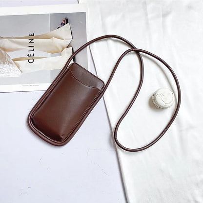 Japanese Style Ins Simple Mobile Phone Bags Crossbody Handbag and Purses Designer Solid Color Casual Women Soft Shoulder Bag