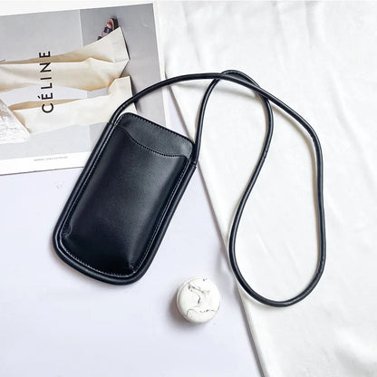 Japanese Style Ins Simple Mobile Phone Bags Crossbody Handbag and Purses Designer Solid Color Casual Women Soft Shoulder Bag