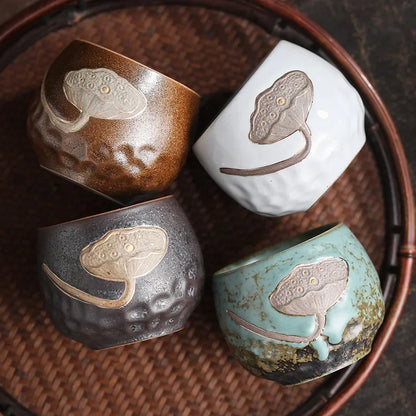 Japanese Style Kiln Baked Tea Cup Ceramic Kung Fu Tea Set Cup Master Cup Personal Cup Set Teacups Tea Cup Strainer