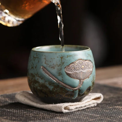 Japanese Style Kiln Baked Tea Cup Ceramic Kung Fu Tea Set Cup Master Cup Personal Cup Set Teacups Tea Cup Strainer