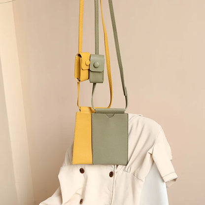 Japanese Style Mini Phone Bags Women's Crossbody Bags with Lipstick Bag Lady Simple Fresh Small Shoulder Bags and Purse Wallets