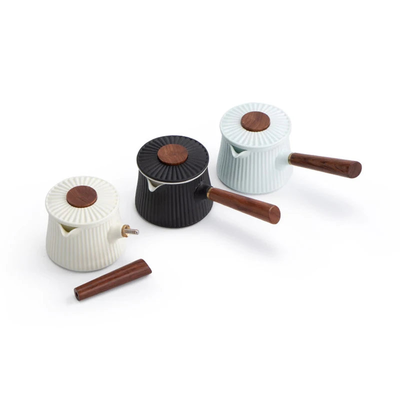 Japanese Style Portable Handmade Tea Pot Chinese Tea Set Creative Office Kung Fu Kettle Ceramic Side Handle Filter Teapot