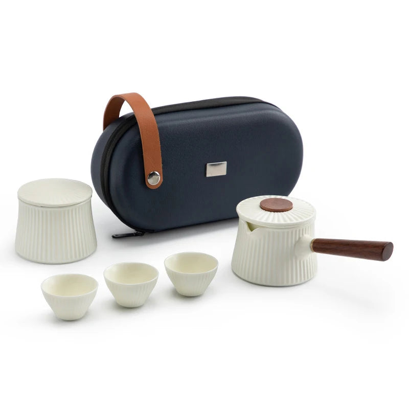 Japanese Style Portable Handmade Tea Pot Chinese Tea Set Creative Office Kung Fu Kettle Ceramic Side Handle Filter Teapot