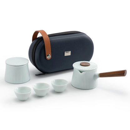 Japanese Style Portable Handmade Tea Pot Chinese Tea Set Creative Office Kung Fu Kettle Ceramic Side Handle Filter Teapot