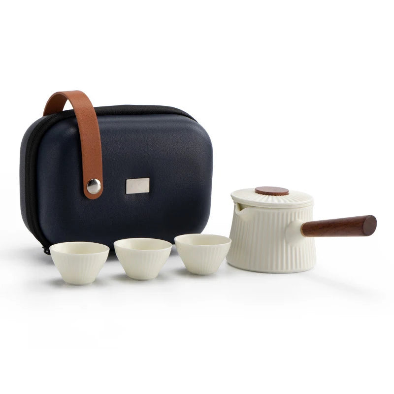 Japanese Style Portable Handmade Tea Pot Chinese Tea Set Creative Office Kung Fu Kettle Ceramic Side Handle Filter Teapot