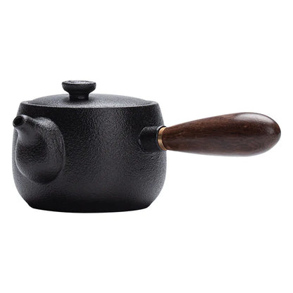Japanese Style Rough Pottery Side Handle Teapot Large Capacity Portable Tea Pot with Handle Handmade Teaware Kung Fu Tea Sets
