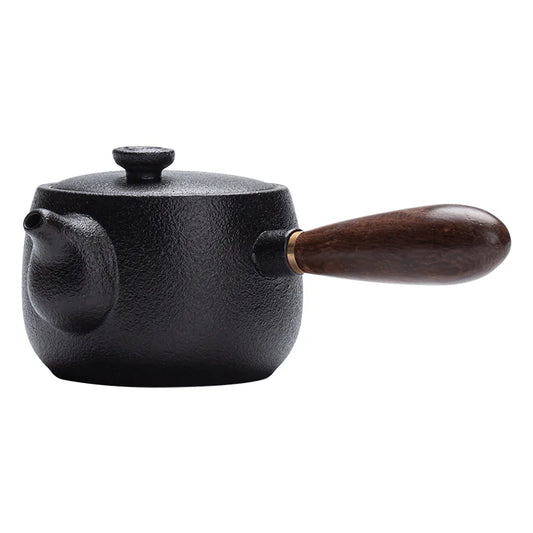 Japanese Style Rough Pottery Side Handle Teapot Large Capacity Portable Tea Pot with Handle Handmade Teaware Kung Fu Tea Sets