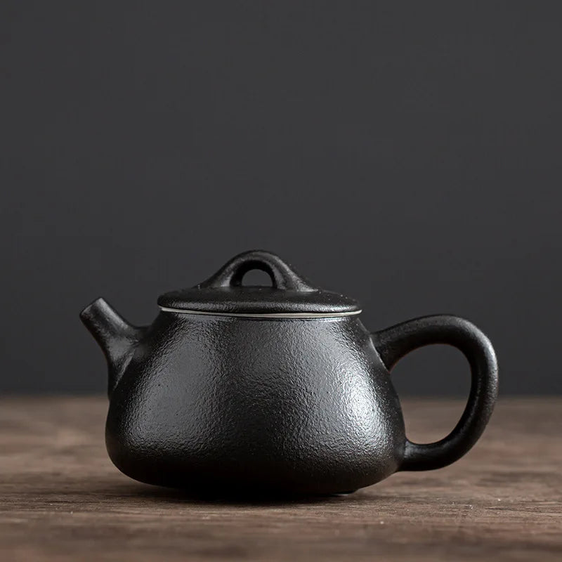 Japanese Style Rough Pottery Side Handle Teapot Large Capacity Portable Tea Pot with Handle Handmade Teaware Kung Fu Tea Sets