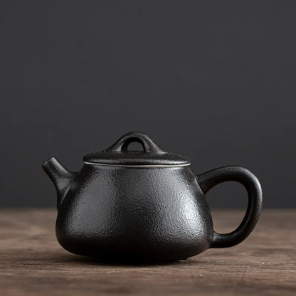 Japanese Style Rough Pottery Side Handle Teapot Large Capacity Portable Tea Pot with Handle Handmade Teaware Kung Fu Tea Sets