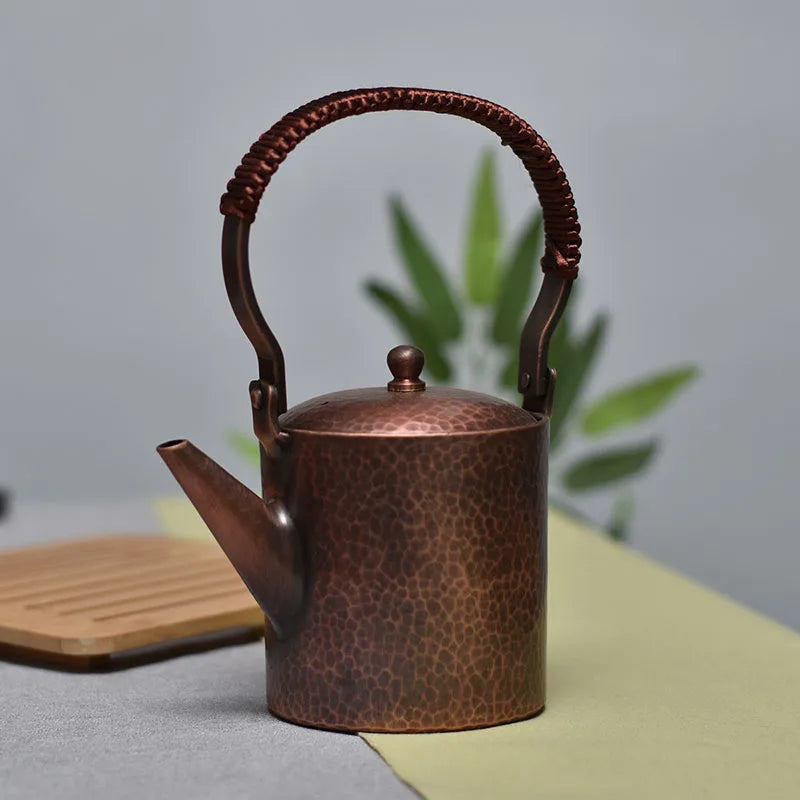 Japanese Style Small Teapot Tea Kettle Handmade Coffee Pot Set Copper Kettle Small Vintage Water Jug Metal Kung Fu Tea Set Gift