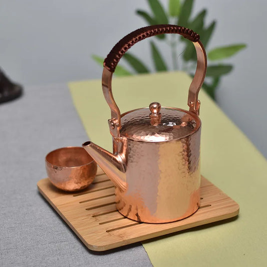 Japanese Style Small Teapot Tea Kettle Handmade Coffee Pot Set Copper Kettle Small Vintage Water Jug Metal Kung Fu Tea Set Gift