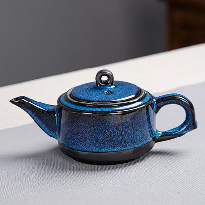 Japanese Style Tea Set Teaware Sets Blue Ceramic Tea Cups Business Gift Portable Travel Chinese Kung Fu Teapot