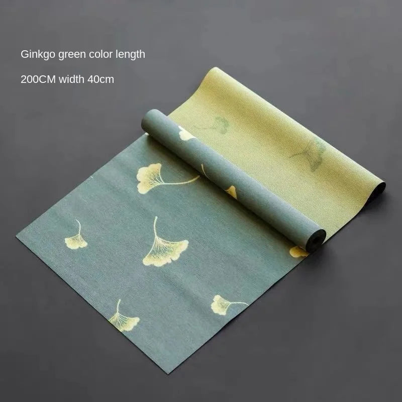 Japanese-Style Waterproof Fiber Tea Mat Linen Table Runner Table Mat Tea Art Tea Fabric Tea Mat Zen Tea Plate Mat Tea Utensils