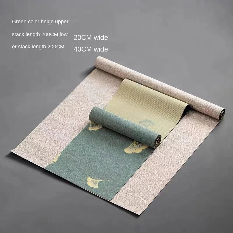 Japanese-Style Waterproof Fiber Tea Mat Linen Table Runner Table Mat Tea Art Tea Fabric Tea Mat Zen Tea Plate Mat Tea Utensils
