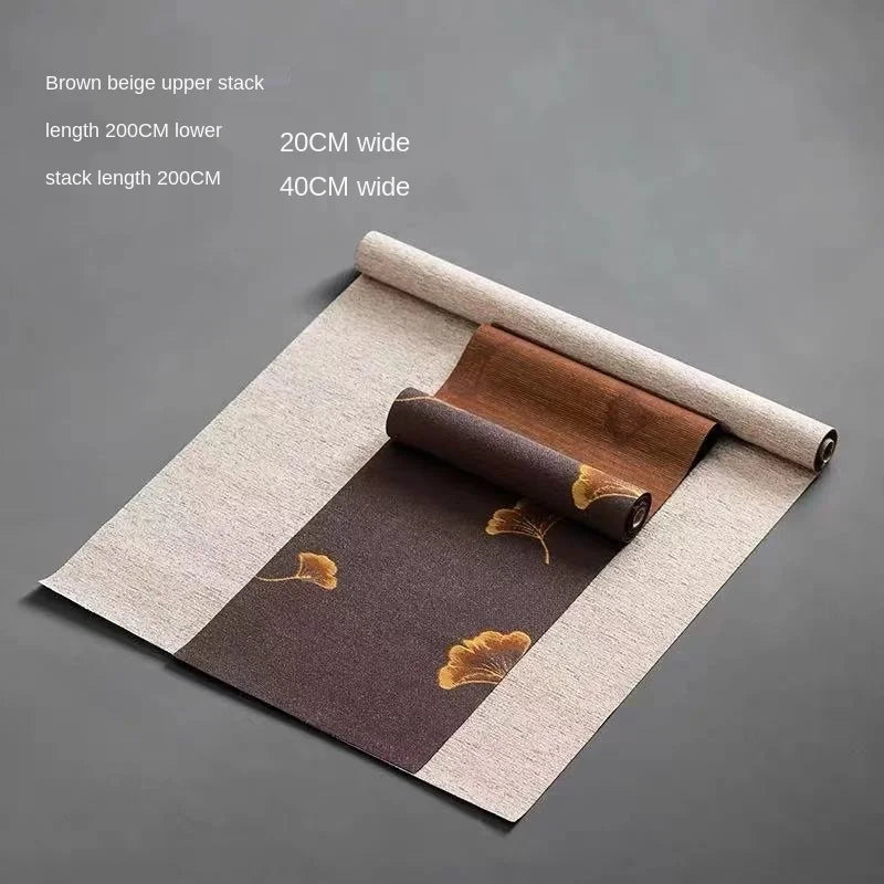 Japanese-Style Waterproof Fiber Tea Mat Linen Table Runner Table Mat Tea Art Tea Fabric Tea Mat Zen Tea Plate Mat Tea Utensils