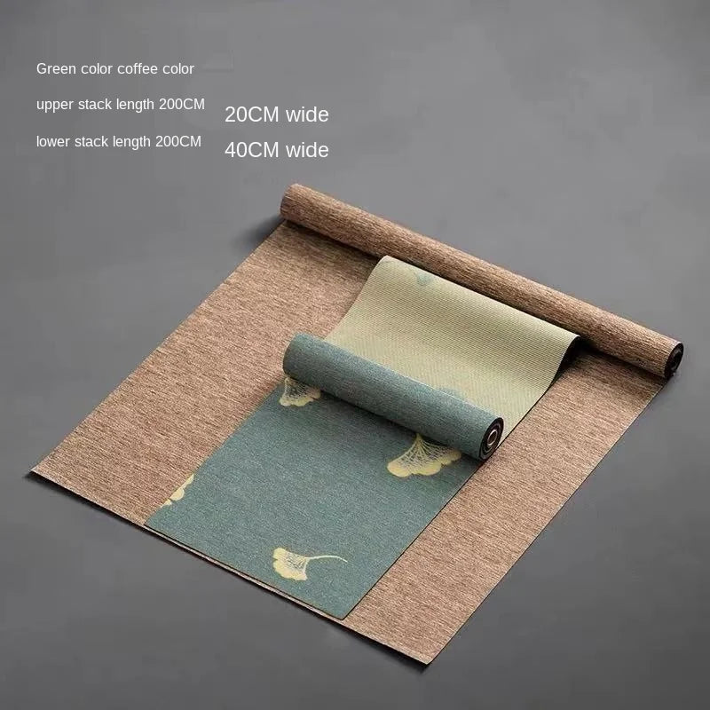 Japanese-Style Waterproof Fiber Tea Mat Linen Table Runner Table Mat Tea Art Tea Fabric Tea Mat Zen Tea Plate Mat Tea Utensils