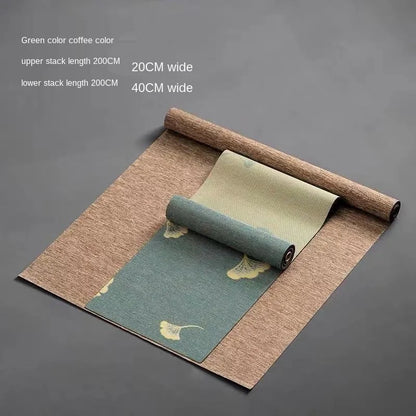 Japanese-Style Waterproof Fiber Tea Mat Linen Table Runner Table Mat Tea Art Tea Fabric Tea Mat Zen Tea Plate Mat Tea Utensils