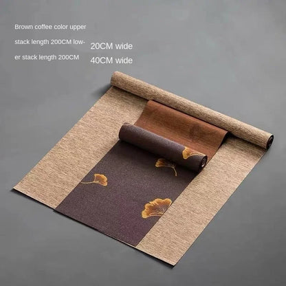 Japanese-Style Waterproof Fiber Tea Mat Linen Table Runner Table Mat Tea Art Tea Fabric Tea Mat Zen Tea Plate Mat Tea Utensils