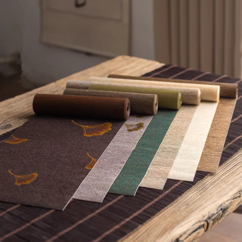 Japanese-Style Waterproof Fiber Tea Mat Linen Table Runner Table Mat Tea Art Tea Fabric Tea Mat Zen Tea Plate Mat Tea Utensils