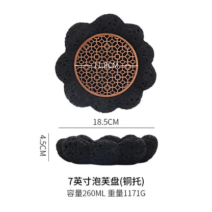 Japanese Tableware Rock Sushi Plate Coal Ball Volcanic Stone Swing Plate Steak Plate Hotel Creative Dining Plate Sushi Dish