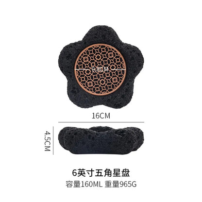 Japanese Tableware Rock Sushi Plate Coal Ball Volcanic Stone Swing Plate Steak Plate Hotel Creative Dining Plate Sushi Dish