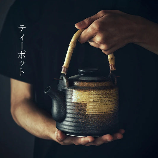 Japanese Teapot Hand Paint Big Capacity Kung Fu Tea Pots Creative Retro Ceramic Tea Set Kettles Porcelain Drinkware Home Decor