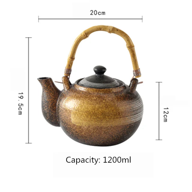 Japanese Teapot Hand Paint Big Capacity Kung Fu Tea Pots Creative Retro Ceramic Tea Set Kettles Porcelain Drinkware Home Decor