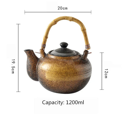 Japanese Teapot Hand Paint Big Capacity Kung Fu Tea Pots Creative Retro Ceramic Tea Set Kettles Porcelain Drinkware Home Decor