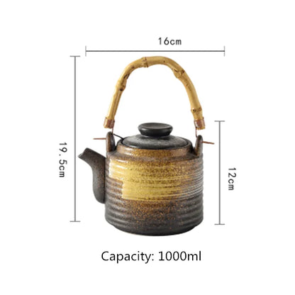 Japanese Teapot Hand Paint Big Capacity Kung Fu Tea Pots Creative Retro Ceramic Tea Set Kettles Porcelain Drinkware Home Decor