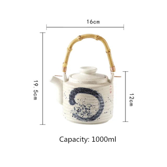 Japanese Teapot Hand Paint Big Capacity Kung Fu Tea Pots Creative Retro Ceramic Tea Set Kettles Porcelain Drinkware Home Decor