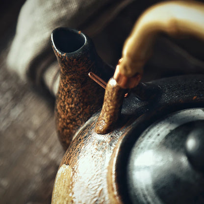 Japanese Teapot Hand Paint Big Capacity Kung Fu Tea Pots Creative Retro Ceramic Tea Set Kettles Porcelain Drinkware Home Decor