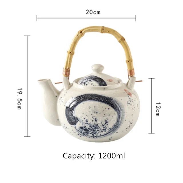 Japanese Teapot Hand Paint Big Capacity Kung Fu Tea Pots Creative Retro Ceramic Tea Set Kettles Porcelain Drinkware Home Decor