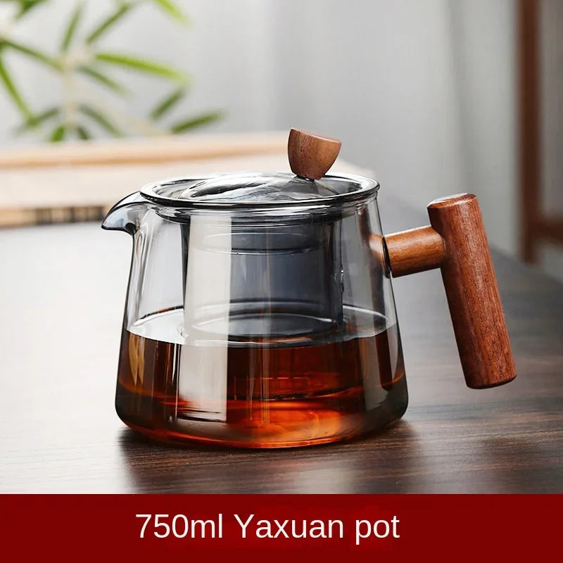 Japanese Teapot for Infusion Glass Tea Pot High Temperature Resistant Glass Teapot Puer Tea Brewing Kettle Pu Erh Gaiwan Set Cup