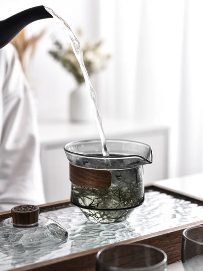Japanese Travel Teaware Sets, Anti-scald Glass Cover Bowl, Portable Express Cup, Kungfu Tea Set, Outdoor Suit