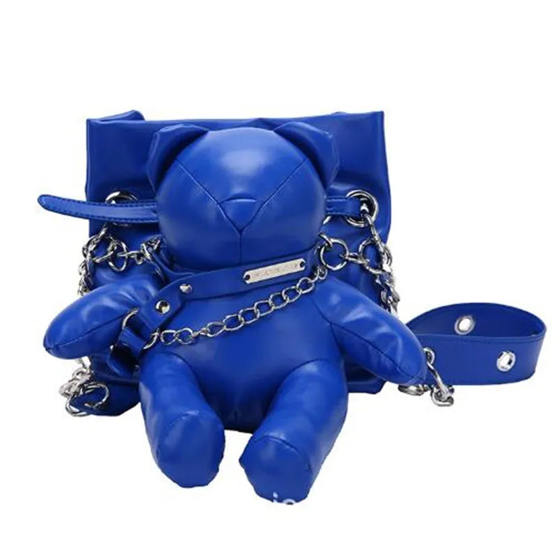 Japanese Trend Bear Crossbody Bag Girl Personality Doll Student Bucket Bag Funny Street Cool Doll Shoulder Bag 2024 New