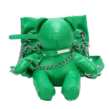 Japanese Trend Bear Crossbody Bag Girl Personality Doll Student Bucket Bag Funny Street Cool Doll Shoulder Bag 2024 New