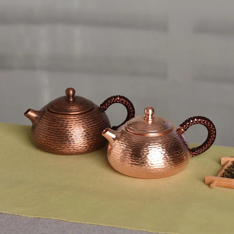 Japanese Vintage Teapot Pure Copper Coffee Pots, Handmade Kettles, Metal Tea Set, Luxury Teaware, Home Office Supplies, Gift