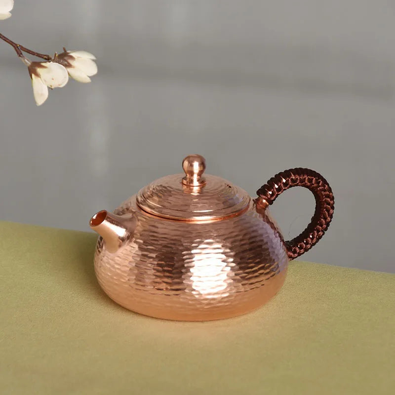 Japanese Vintage Teapot Pure Copper Coffee Pots, Handmade Kettles, Metal Tea Set, Luxury Teaware, Home Office Supplies, Gift