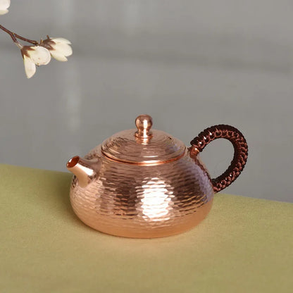 Japanese Vintage Teapot Pure Copper Coffee Pots, Handmade Kettles, Metal Tea Set, Luxury Teaware, Home Office Supplies, Gift